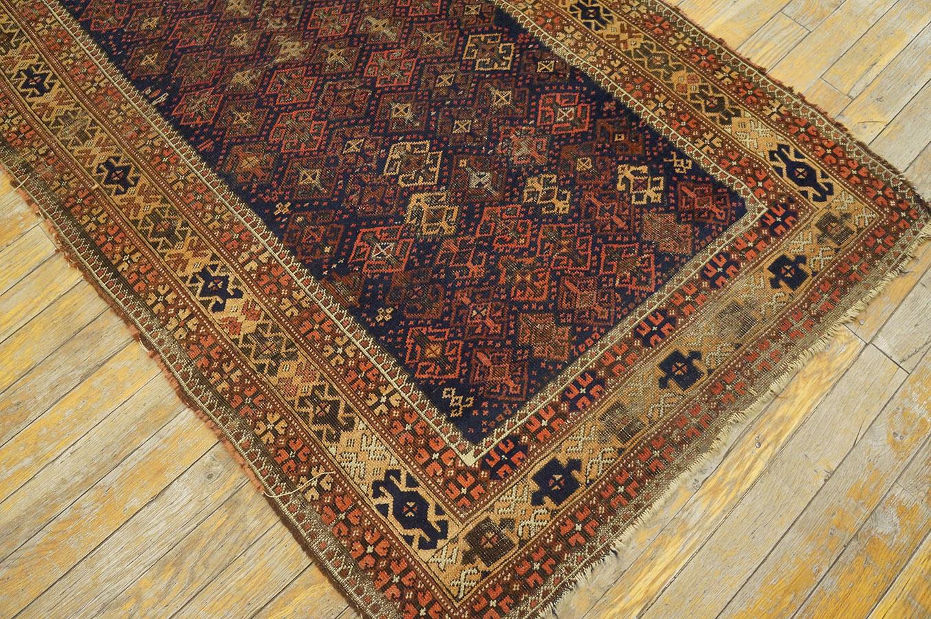 Early 20th Century N.E. Persian Baluch Carpet ( 2 10'' x 5'3'' - 86 x 160 cm )  For Sale 1