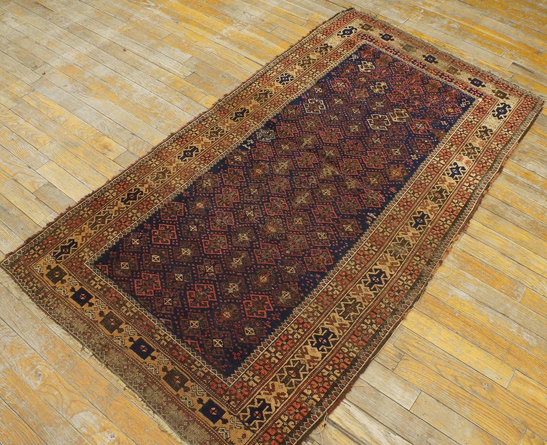 Early 20th Century N.E. Persian Baluch Carpet ( 2 10'' x 5'3'' - 86 x 160 cm )  For Sale 3