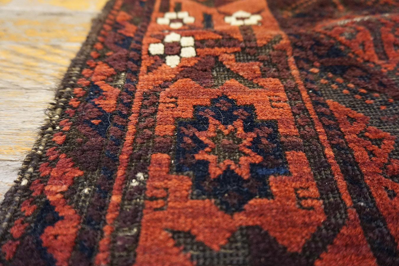 Wool Late 19th Century Persian Baluch Carpet ( 2'8