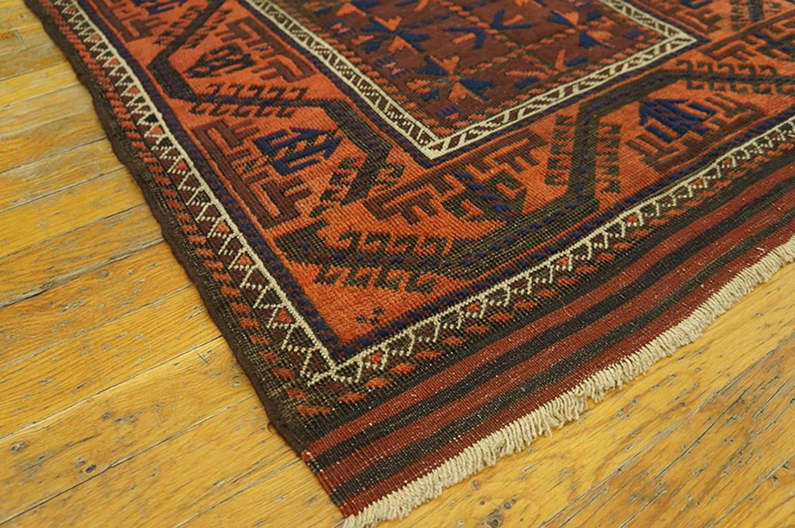 Hand-Knotted Antique Persian Baluch Turkmen Rug For Sale