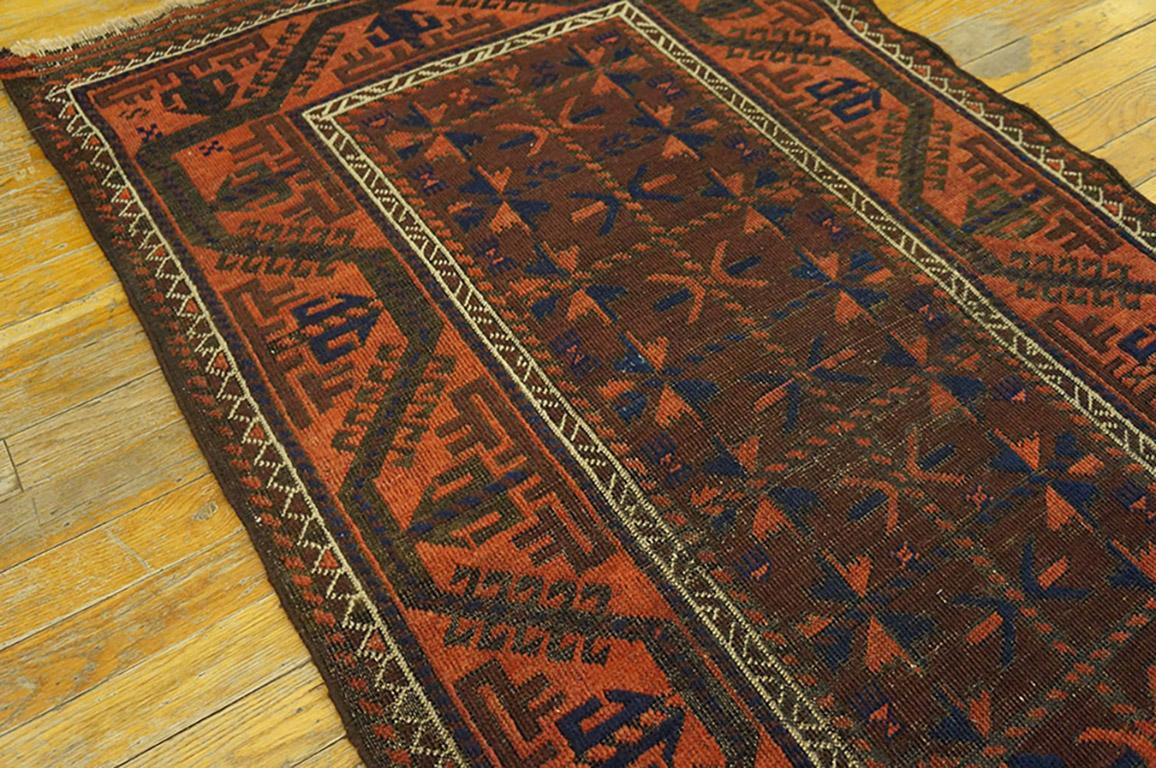 Antique Persian Baluch Turkmen Rug In Good Condition For Sale In New York, NY