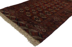 Antique Persian Baluchi Bokhara Rug with Mid-Century Modern Style