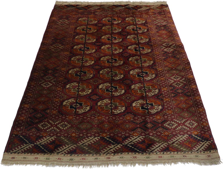 Antique Persian Baluchi Bokhara Rug with Mid-Century Modern Style For ...