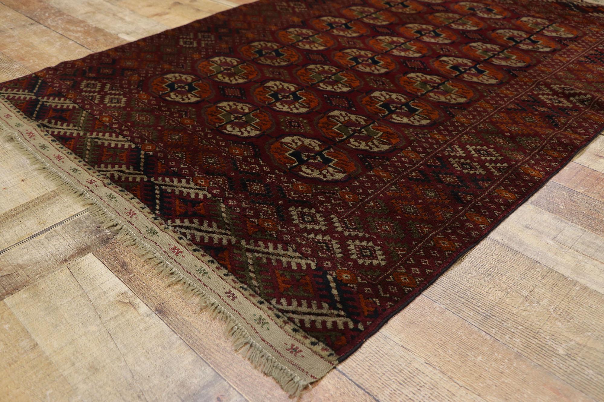 Antique Persian Baluchi Bokhara Rug with Mid-Century Modern Style In Good Condition For Sale In Dallas, TX