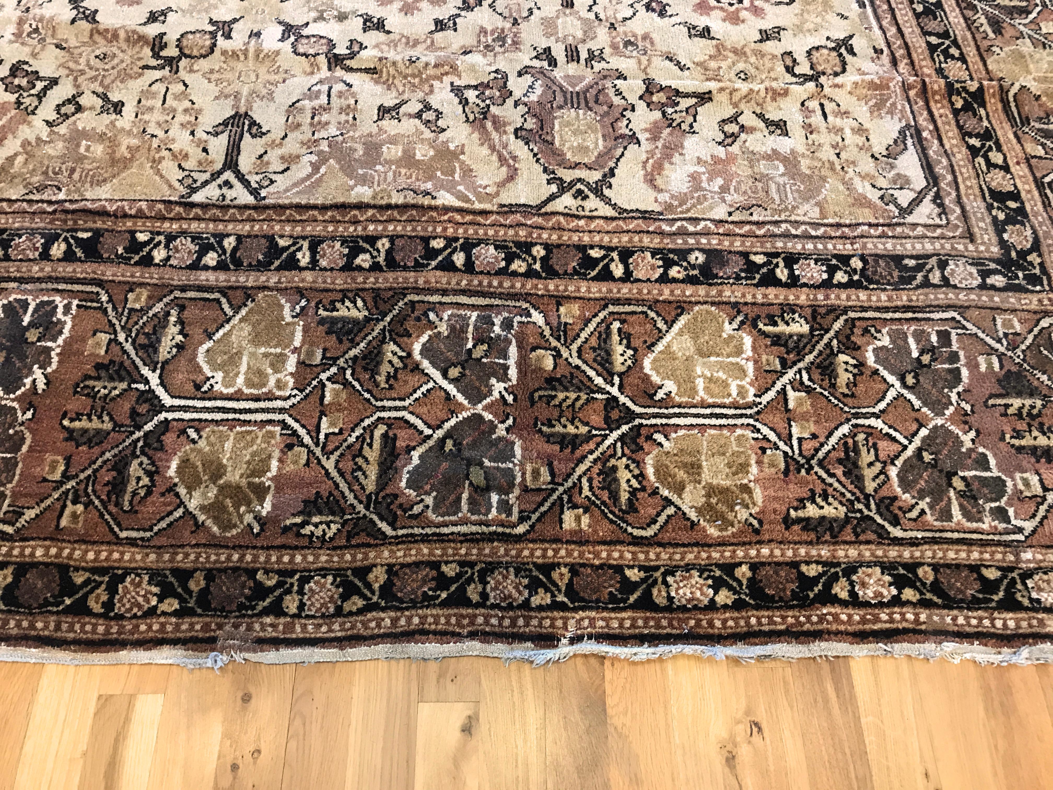 19th Century Antique Persian Bashir Rug For Sale