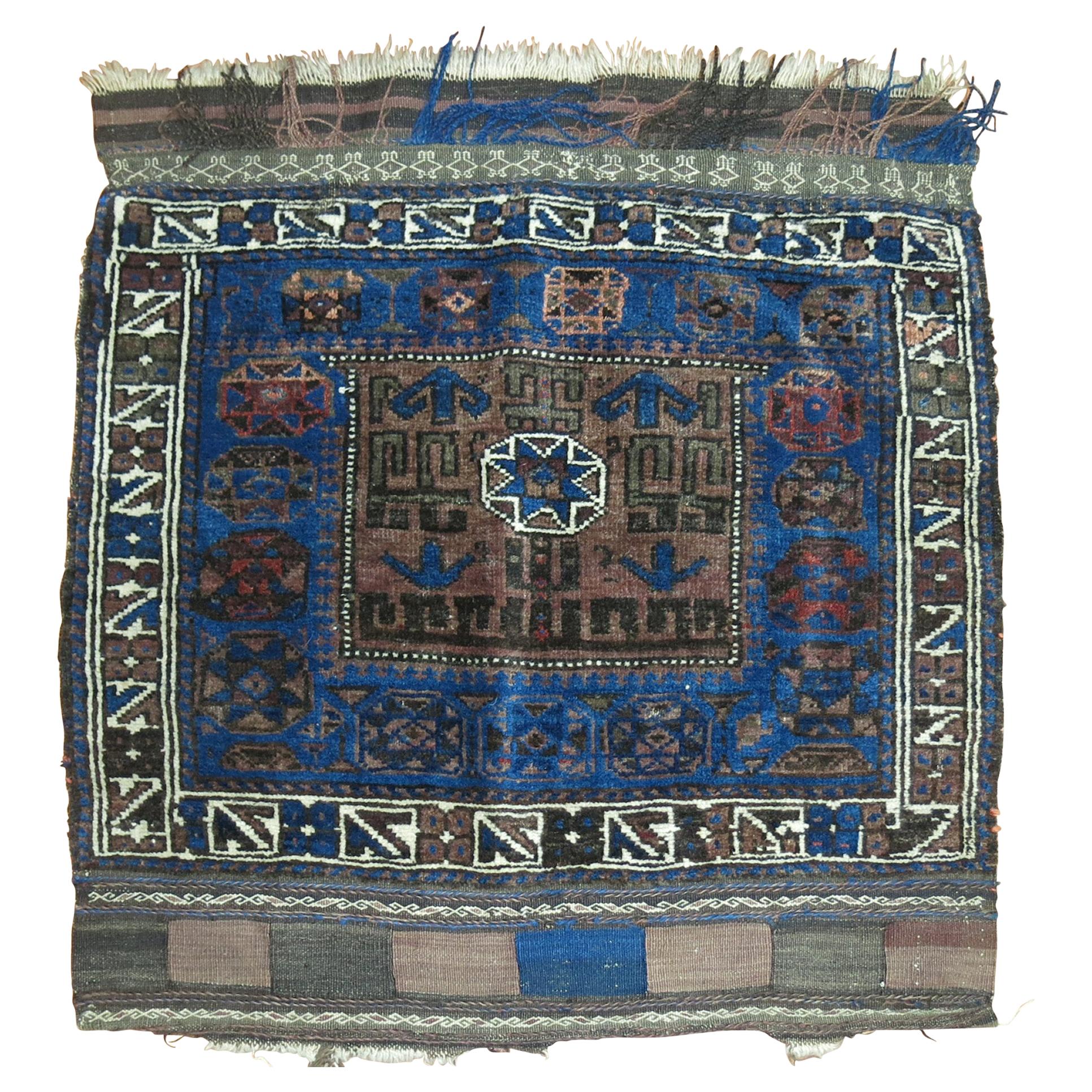 Antique Persian Beshir Bagface Rug