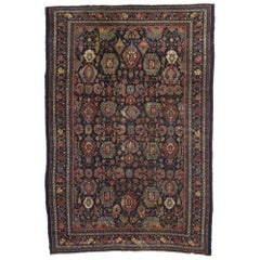 Antique Persian Bibikabad Area Rug with Dragon Vine Border and Traditional Style