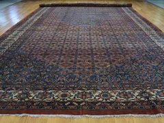 Antique Persian Bibikabad Hand Knotted Super Size Rug Fish Des