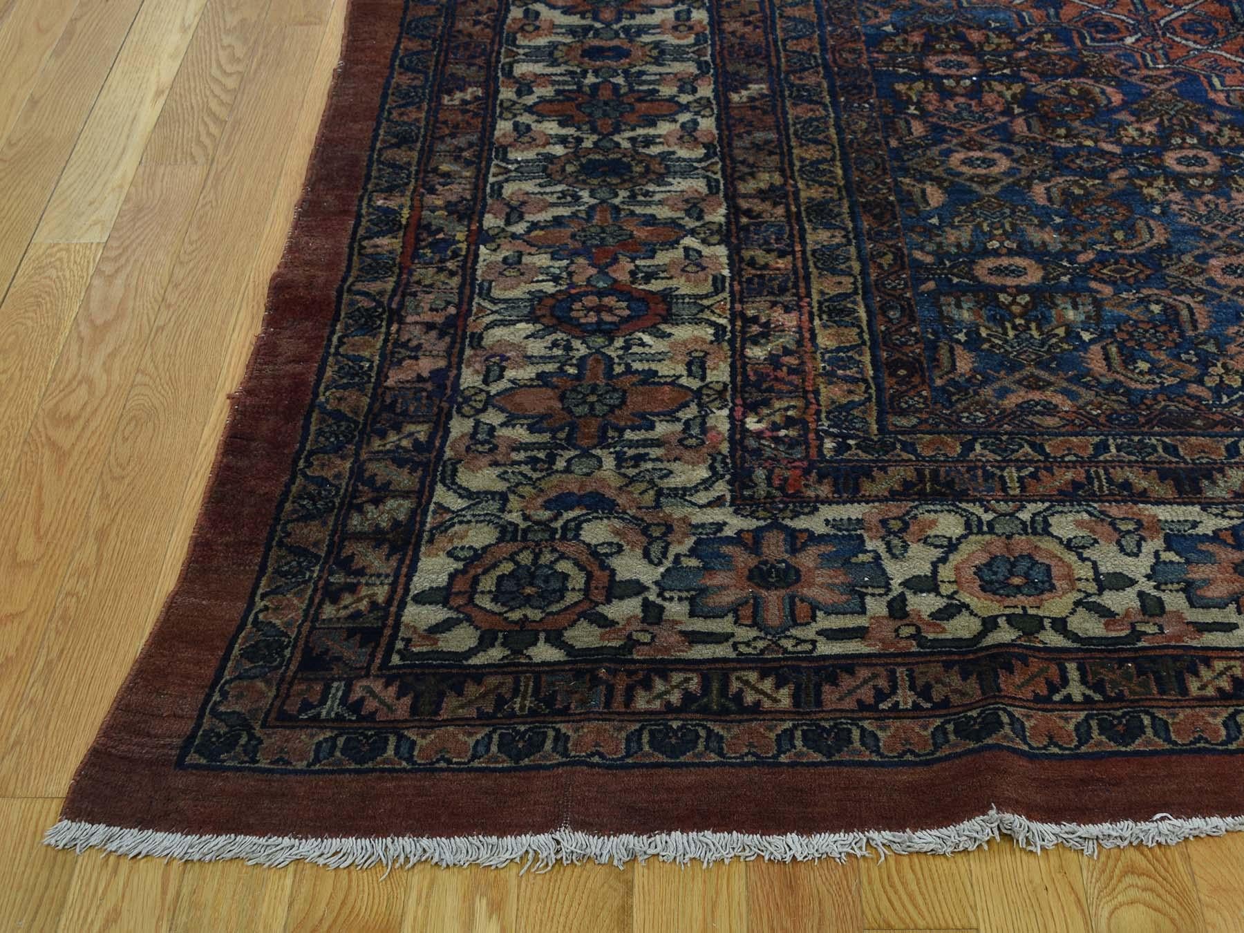 Hand-Knotted Antique Persian Bibikabad Hand Knotted Super Size Rug Fish Des For Sale