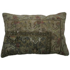 Antique Persian Bibikabad Lumbar Rug Pillow