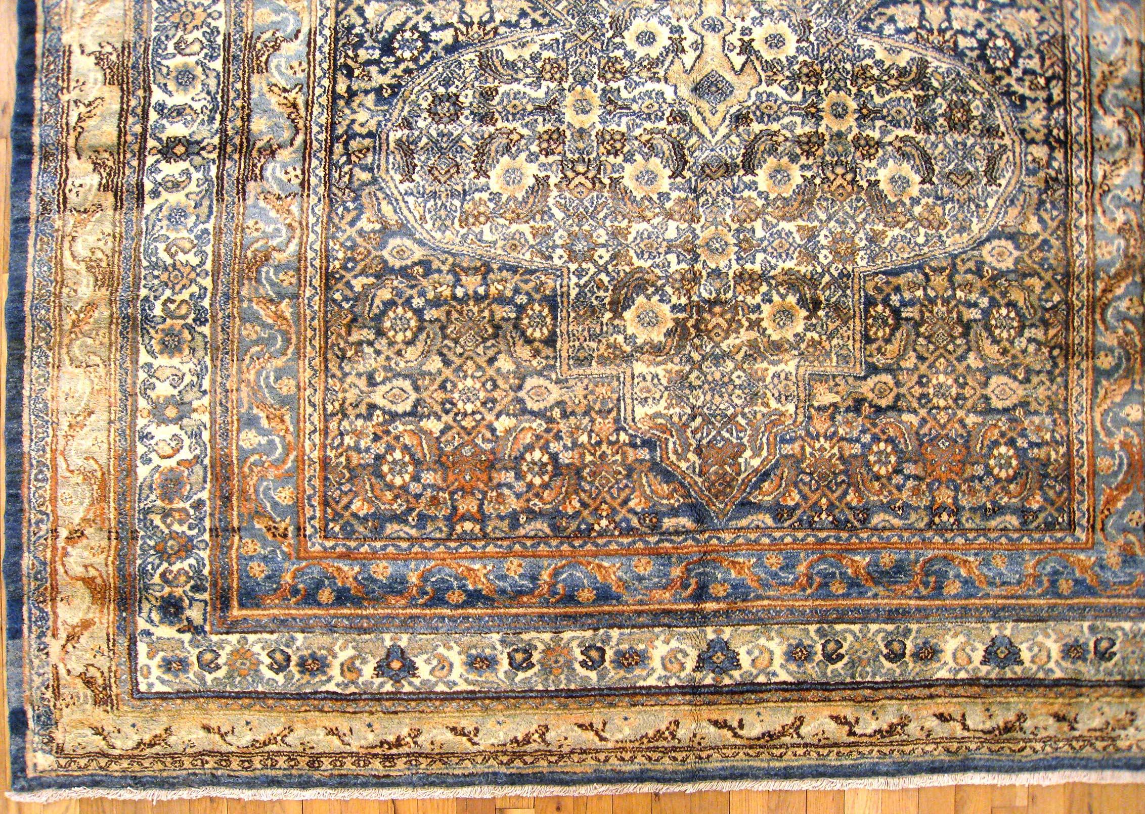 Hand-Knotted Antique Persian Bibikabad Oriental Rug, in Gallery Size, with Central Medallion For Sale
