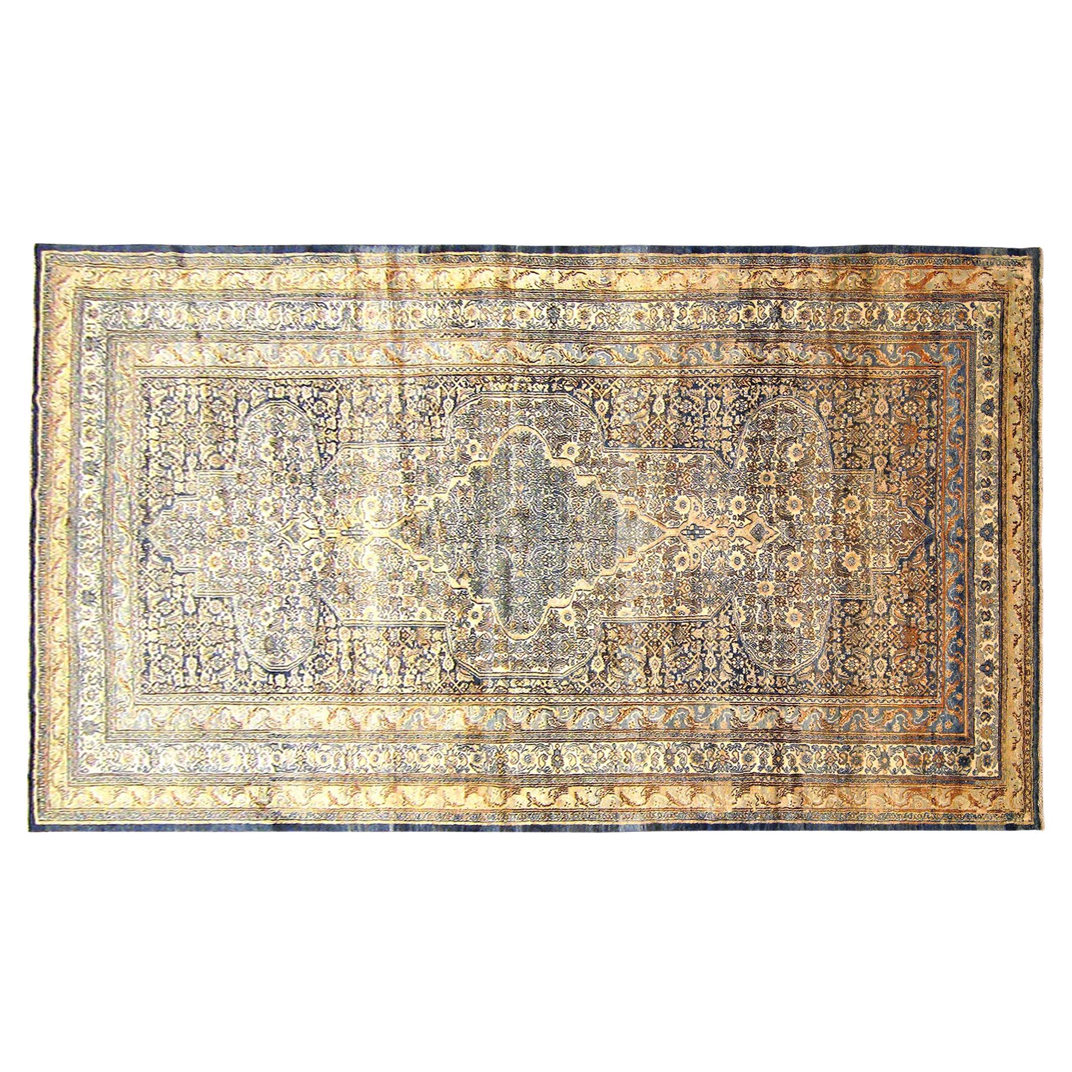 Antique Persian Bibikabad Oriental Rug, in Gallery Size, with Central Medallion For Sale