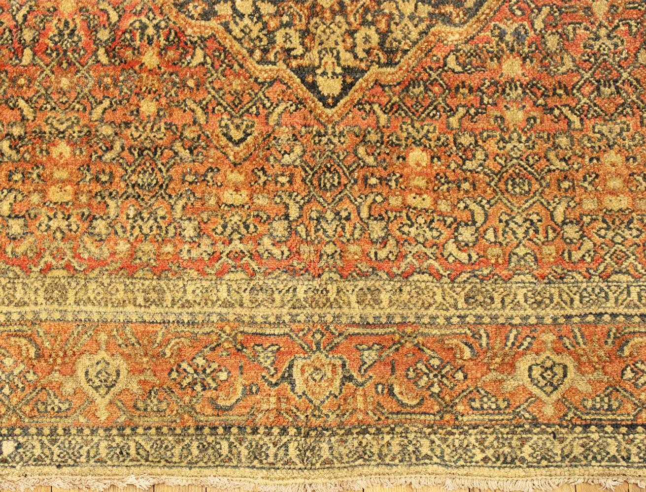 Antique Persian Bibikabad Oriental Rug, in Room Size, with Central Medallion For Sale 2