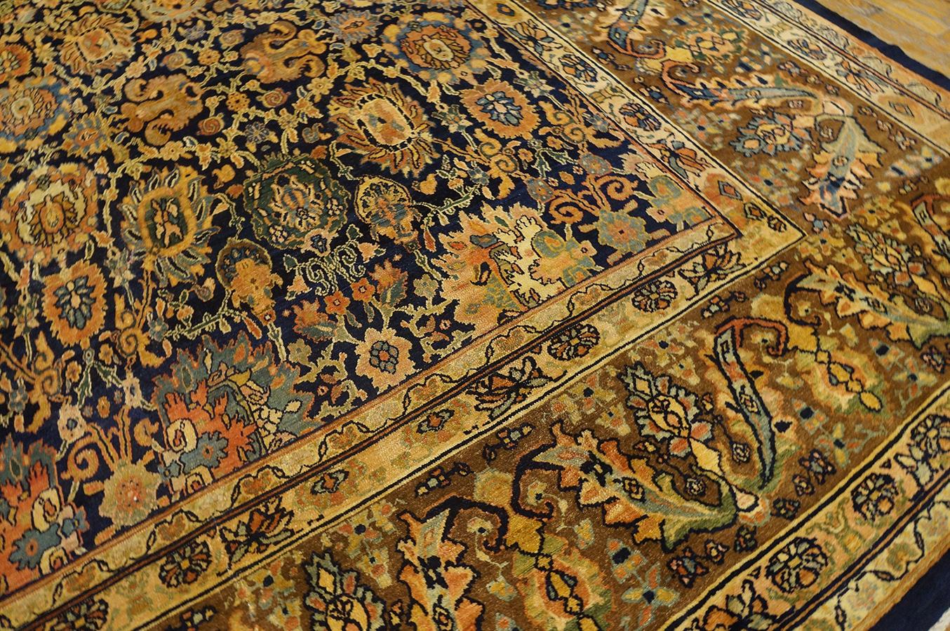 Tapis persan Bibikabad du 19ème siècle ( 12'4'' x 14'2'' - 376 x 432 ) en vente 5