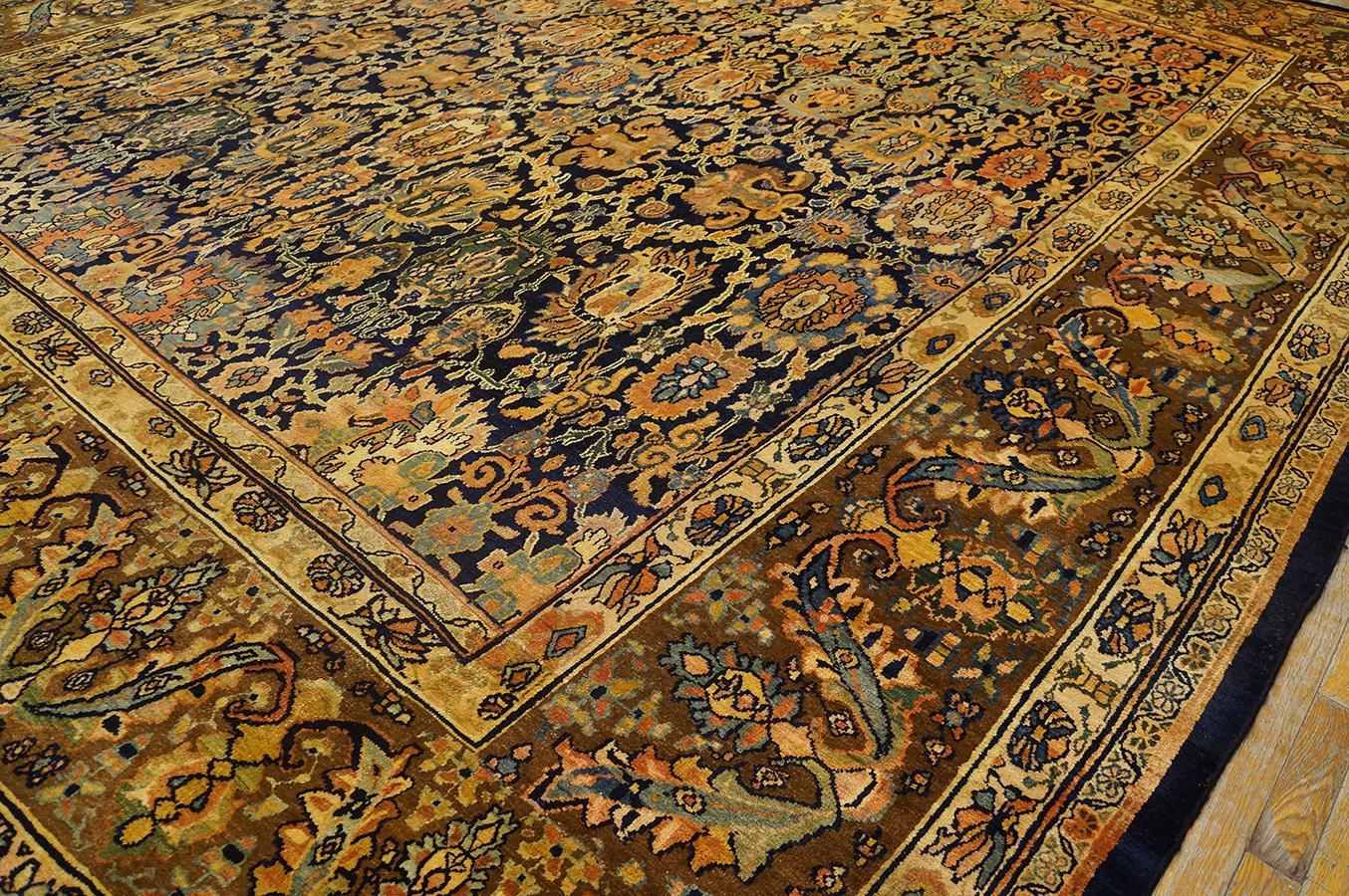 Tapis persan Bibikabad du 19ème siècle ( 12'4'' x 14'2'' - 376 x 432 ) en vente 12