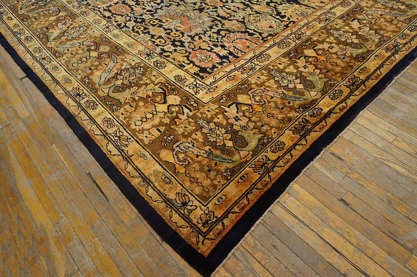 Late 19th Century Antique Persian Bibikabad Rug 12' 4'' x 14' 2'' For Sale