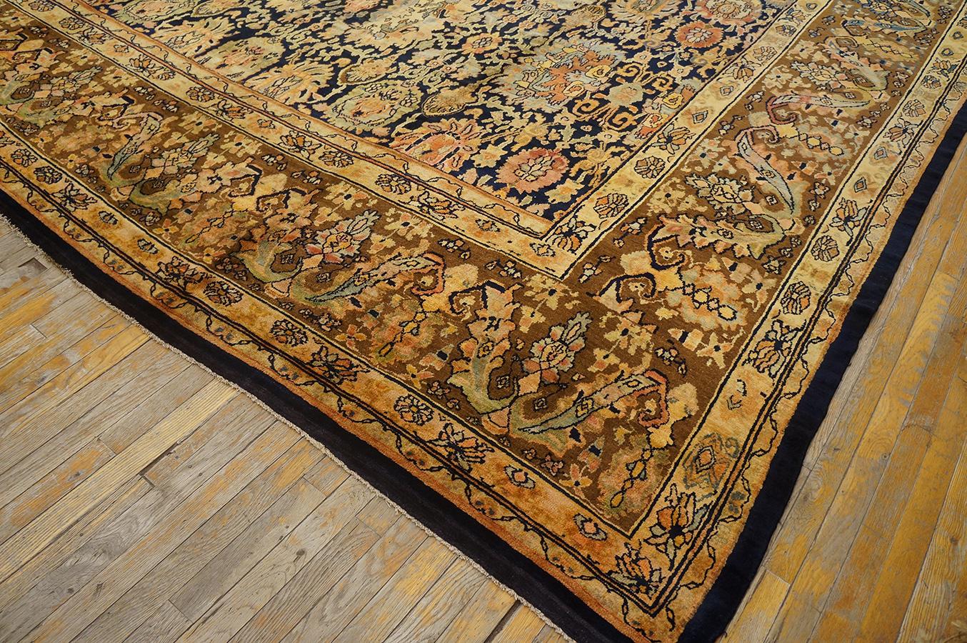 Antique Persian Bibikabad Rug 12' 4'' x 14' 2'' For Sale 1