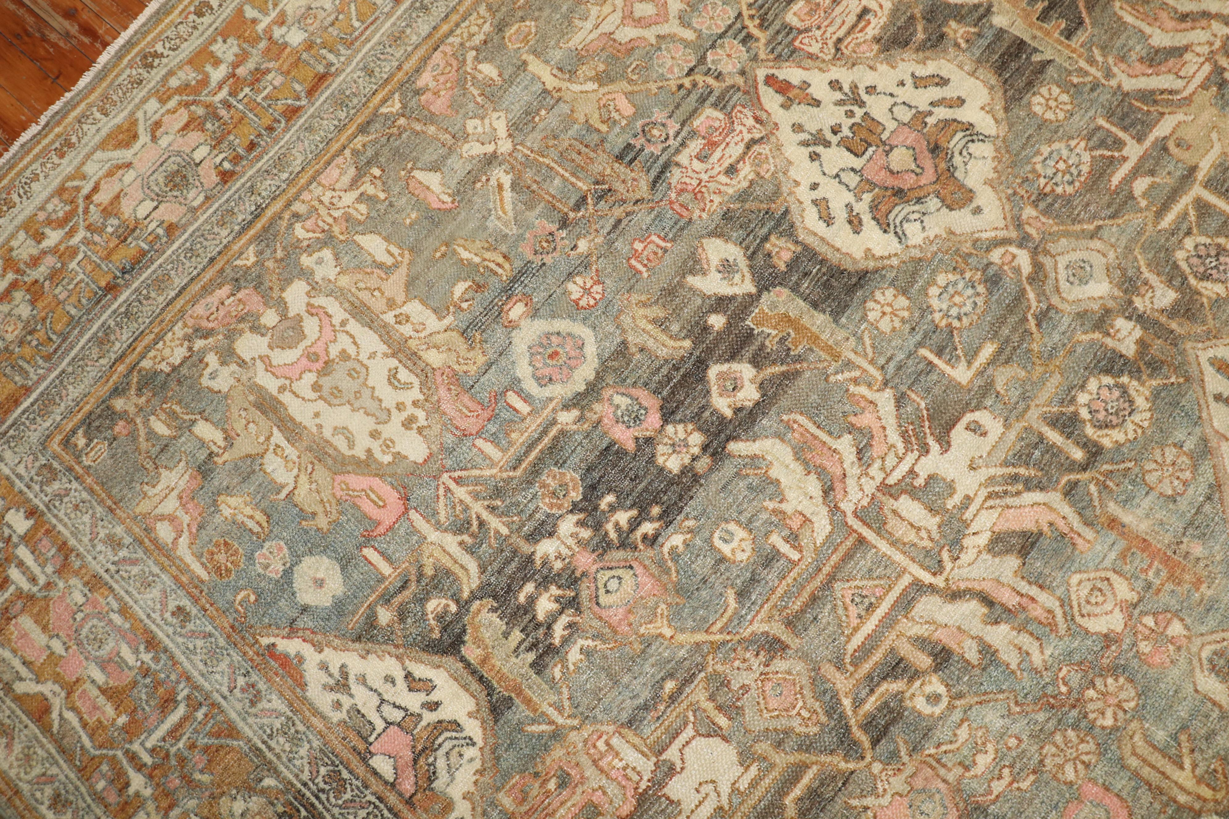 Hand-Woven Antique Persian Bibikabad Rug For Sale