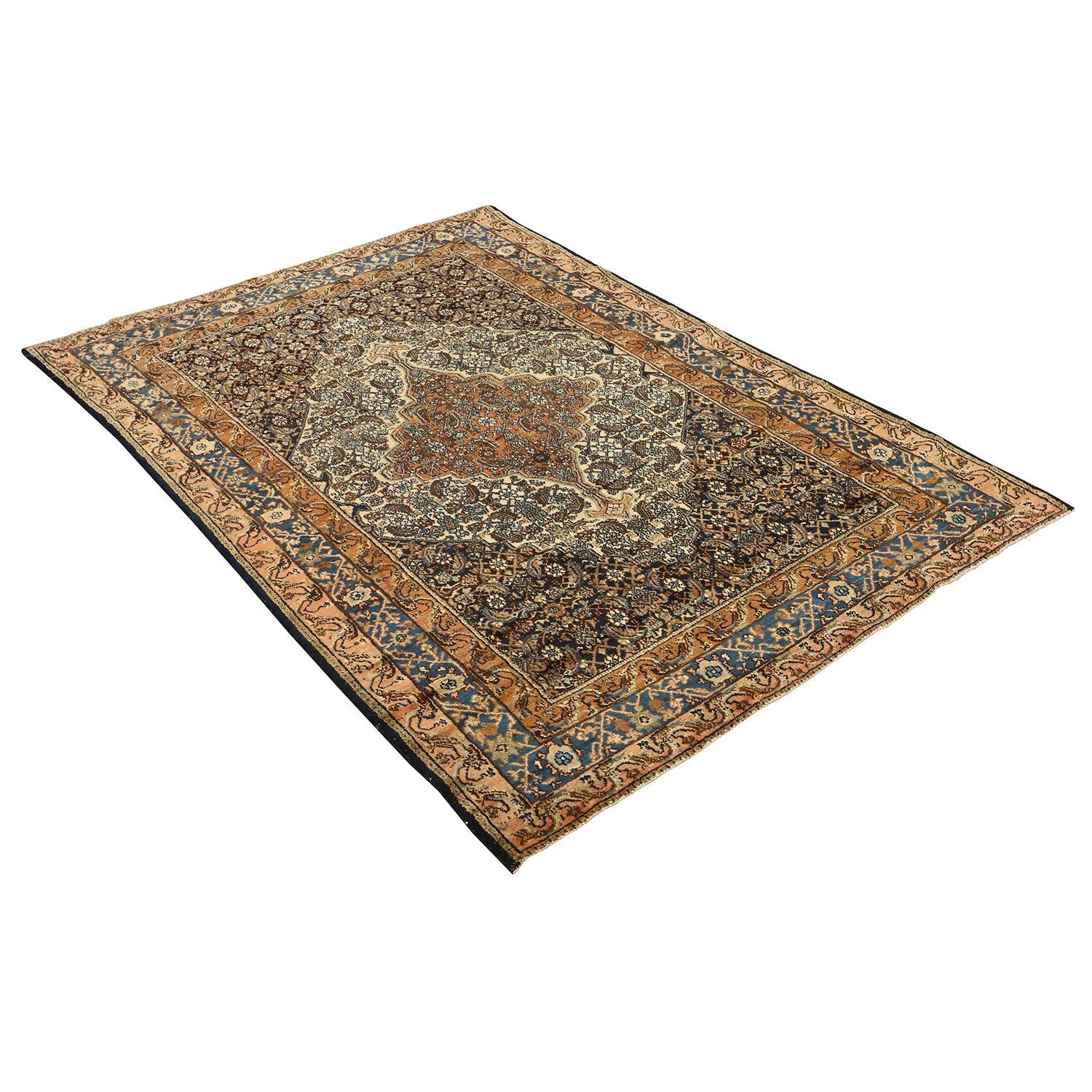 Hand-Knotted Antique Persian Bibikabad Rug - Size: 5'11x4'2 For Sale