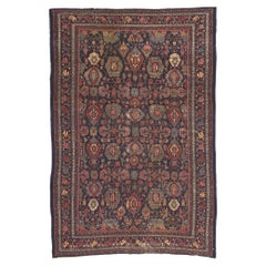 Ancien tapis persan Bibikabad, l'Elegance traditionnelle rencontre la sensibilité rustique