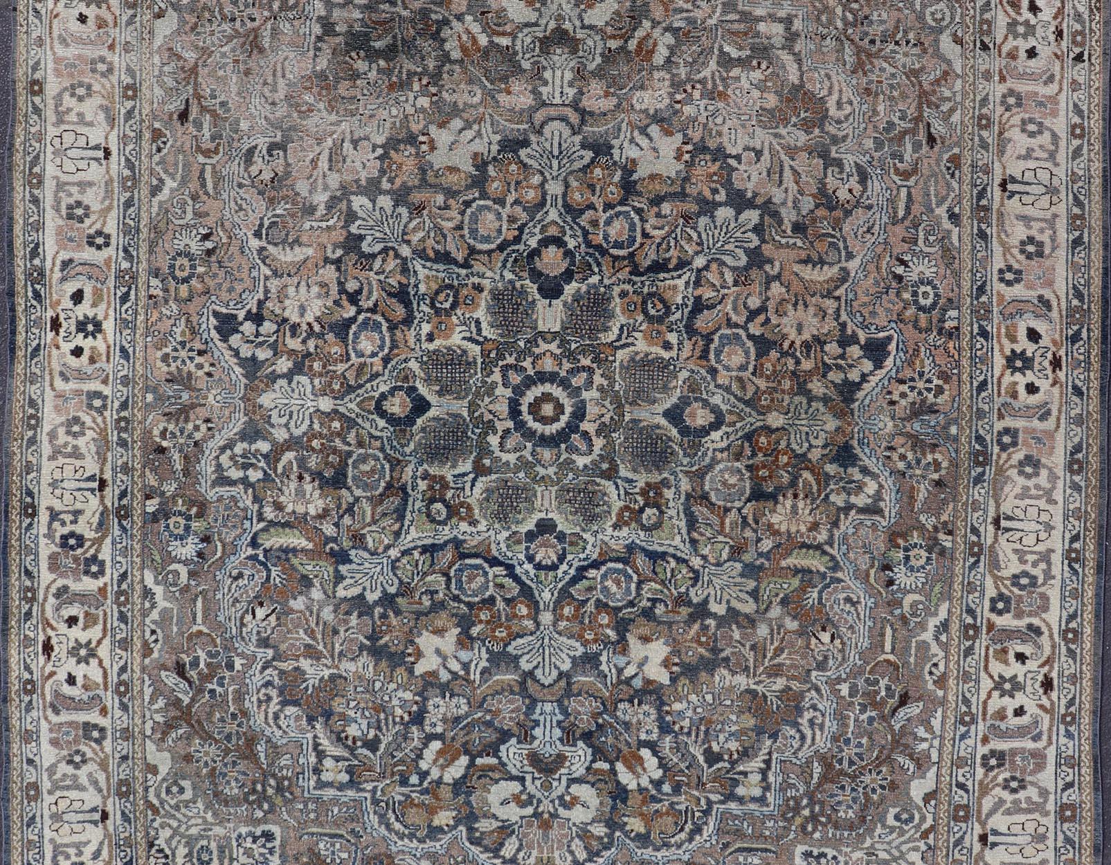 Antico tappeto persiano Bibikabad con medaglione ornato  8'10 x 11'10 in vendita 10