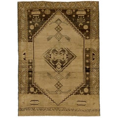 Vintage Persian Bibikabad Rug with Geometric and Tribal Details