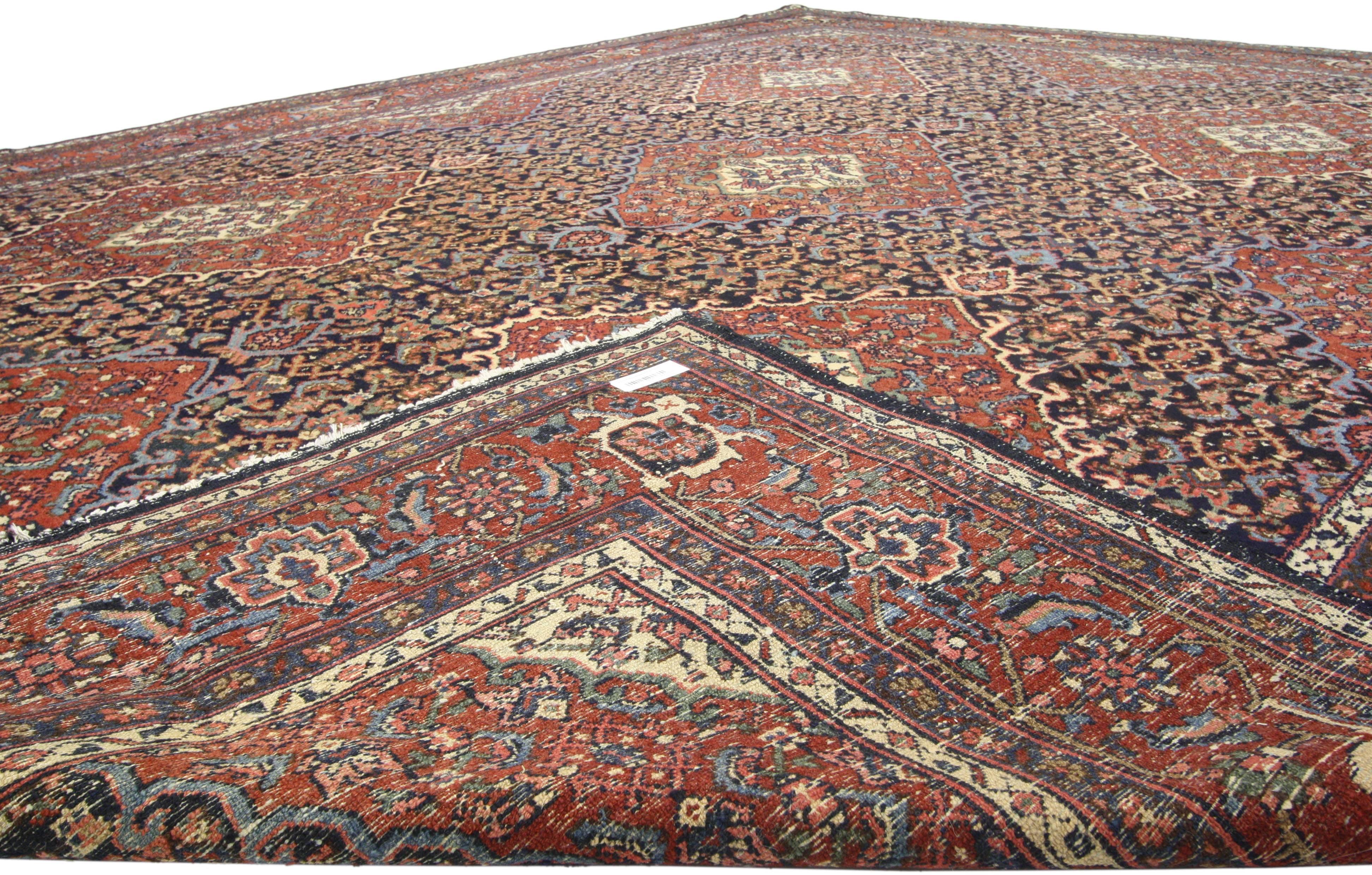 Hand-Knotted Antique Persian Bibikabad Rug with Modern Traditional Style