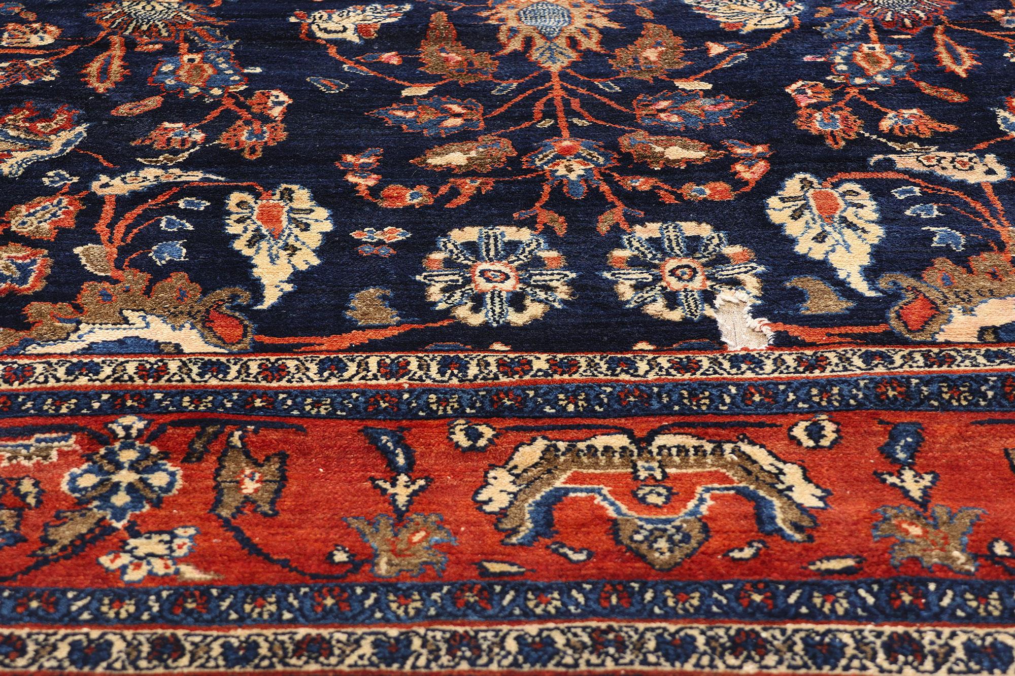 20th Century 1900's Antique Persian Bibikabad Carpet with Modern Style For Sale
