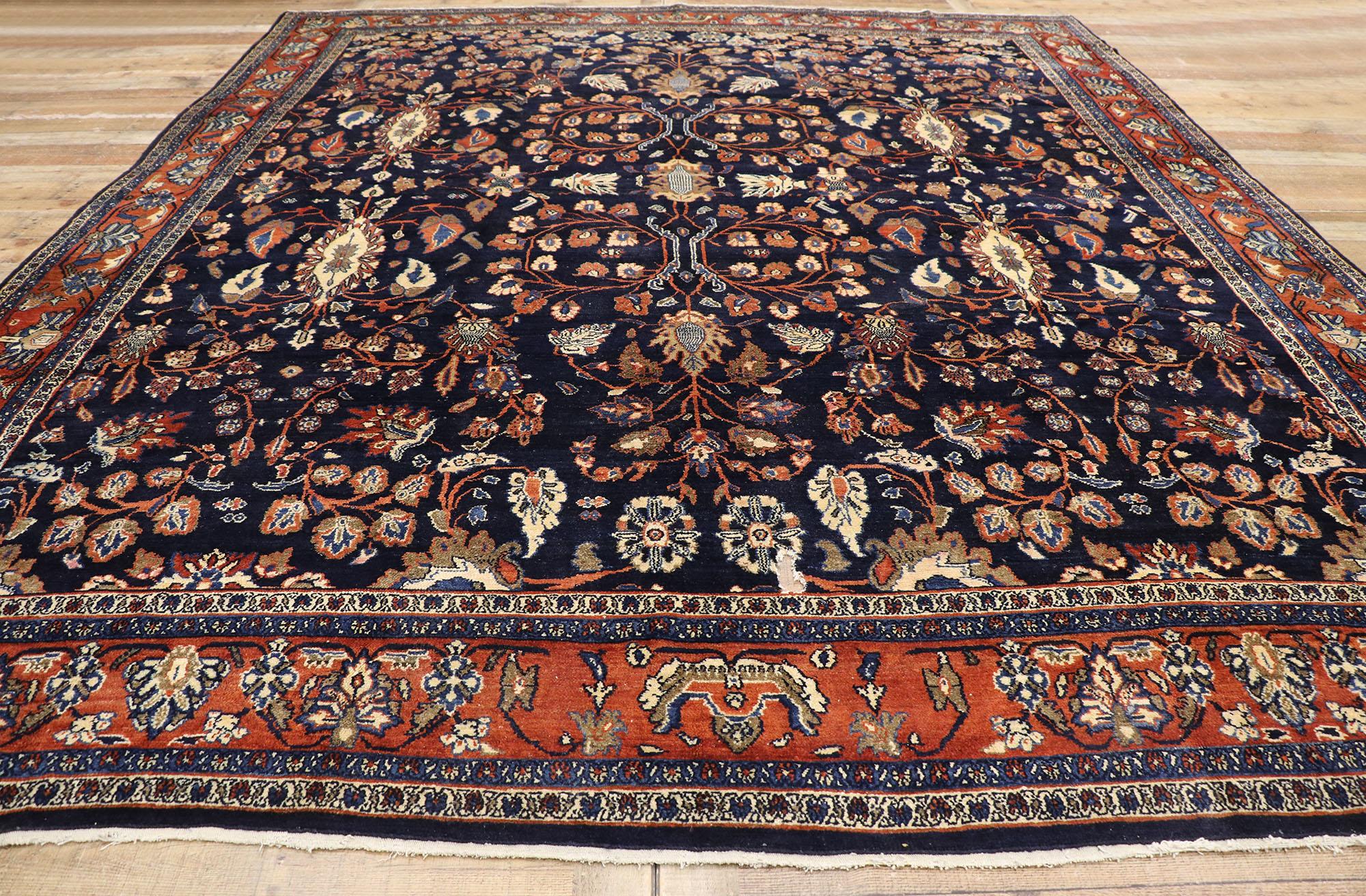 20th Century Antique Persian Bibikabad Rug with Old World French Chateau Style For Sale