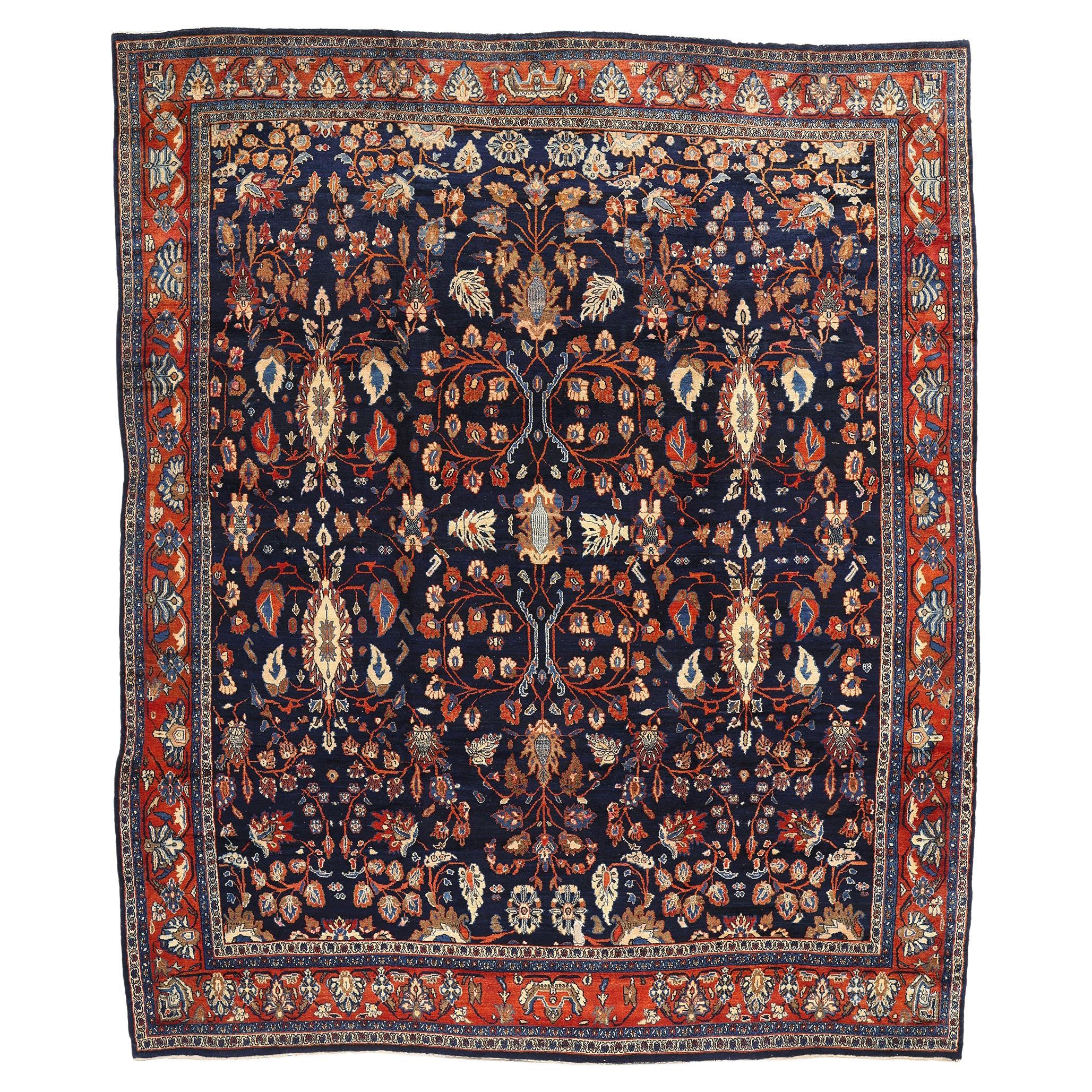 1900's Antique Persian Bibikabad Carpet with Modern Style For Sale