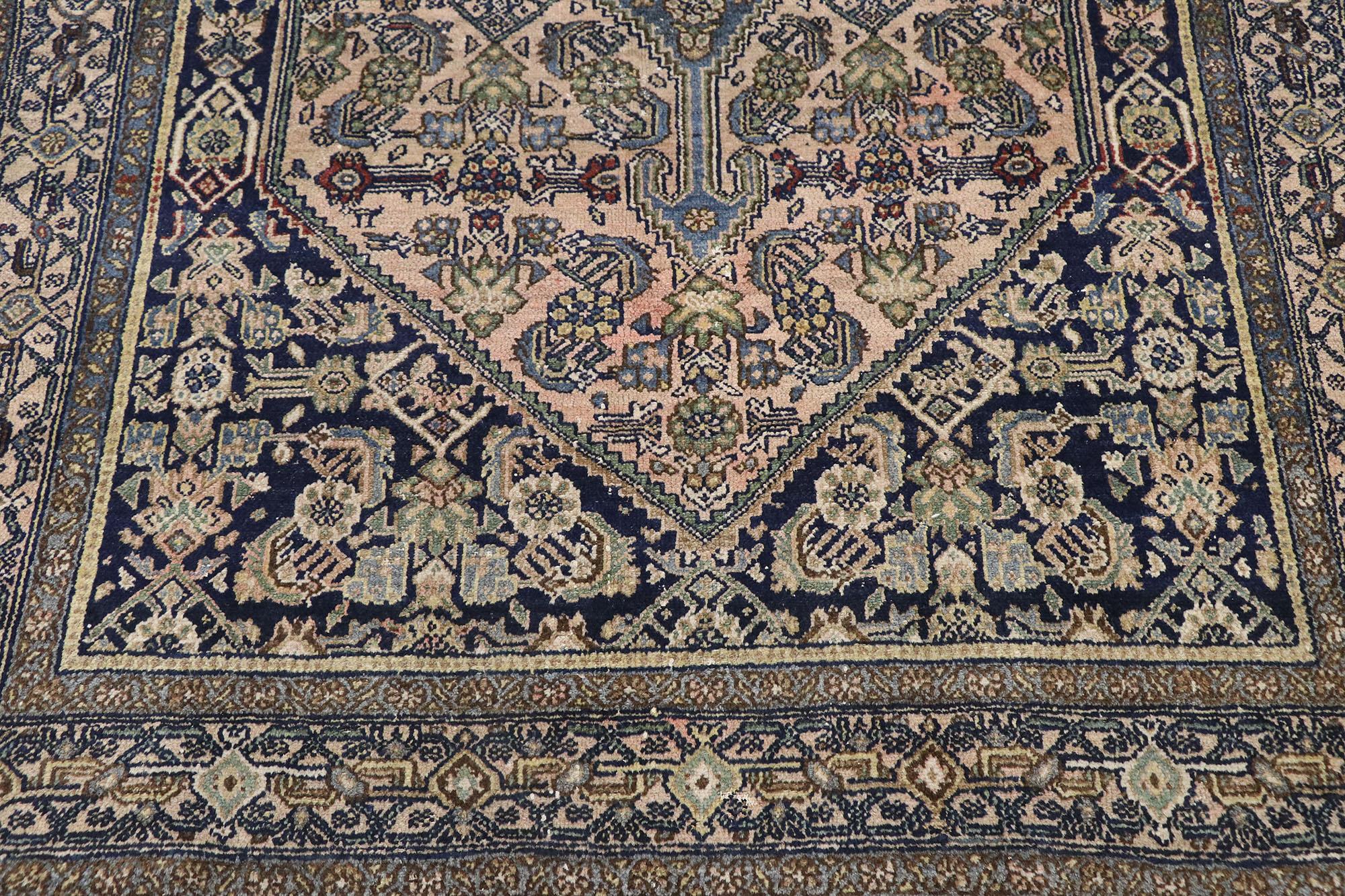 Hand-Knotted Antique Persian Bibikabad Rug with Victorian Style For Sale
