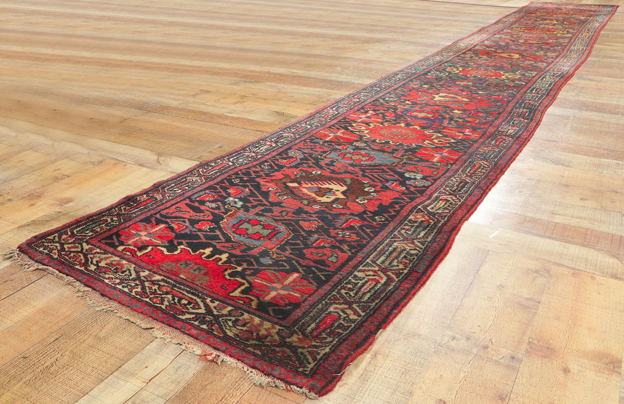 Wool Antique Persian Bibikabad Runner For Sale
