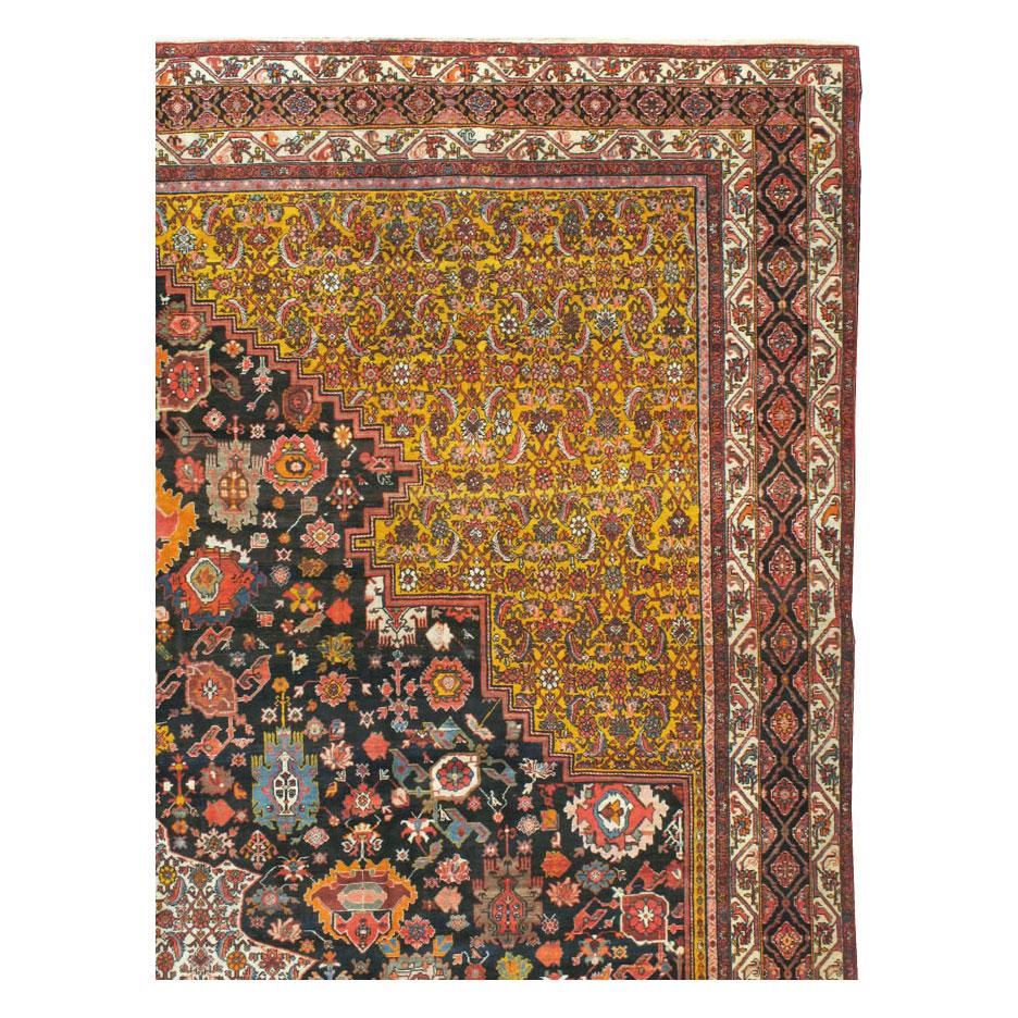 Rustic Antique Persian Bidjar Oversize Rug