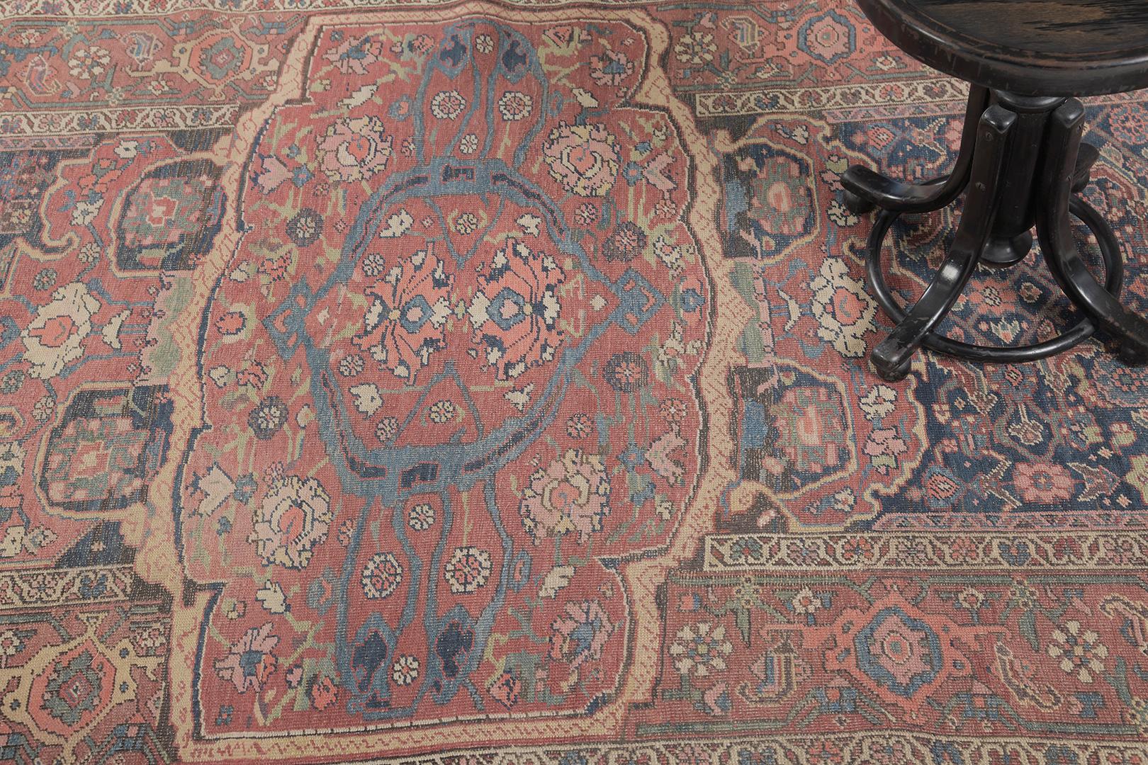 Hand-Knotted Antique Persian Bidjar by Mehraban Rugs For Sale