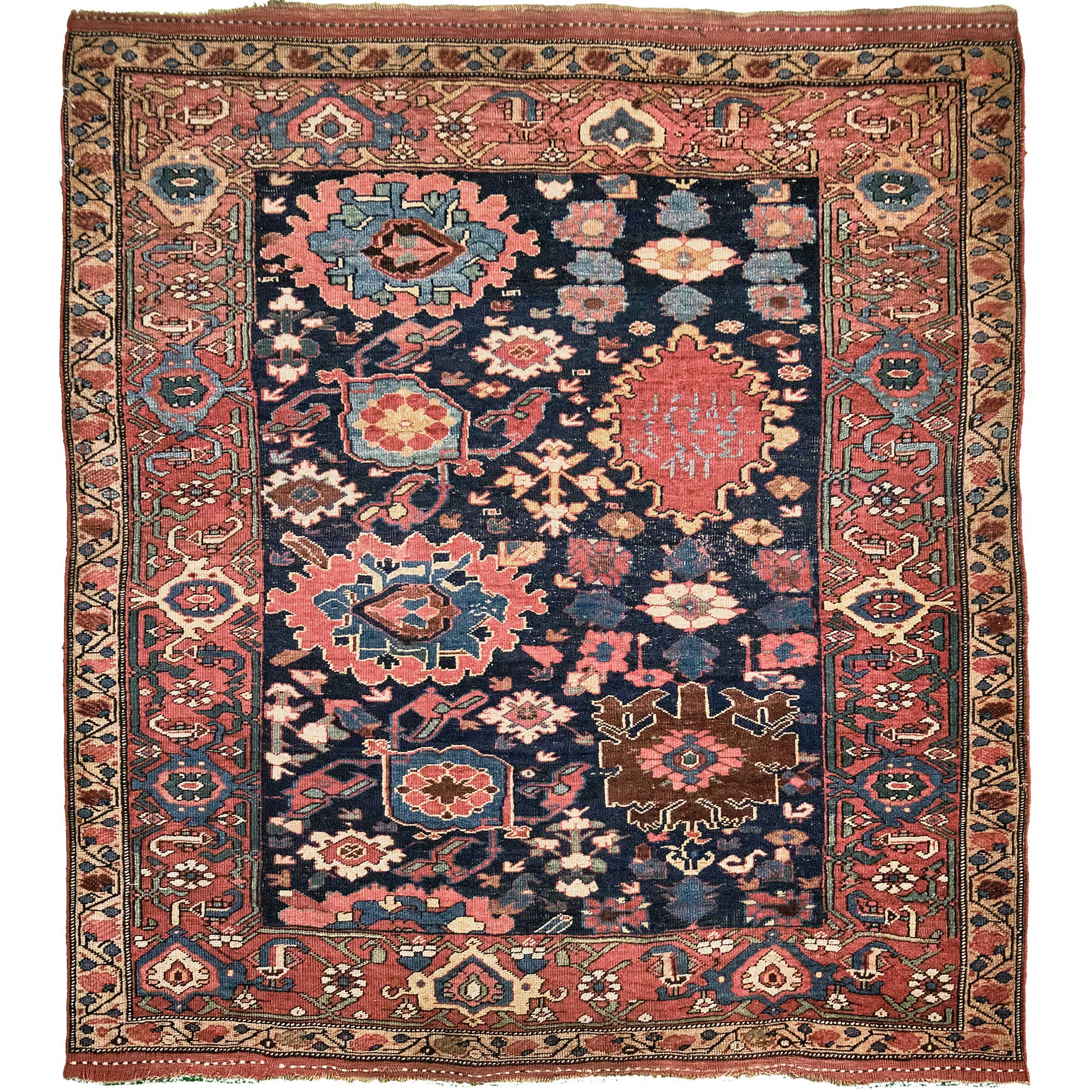 Alfombra Persa Antigua Bidjar Circa 1890 Cuadrada 55264