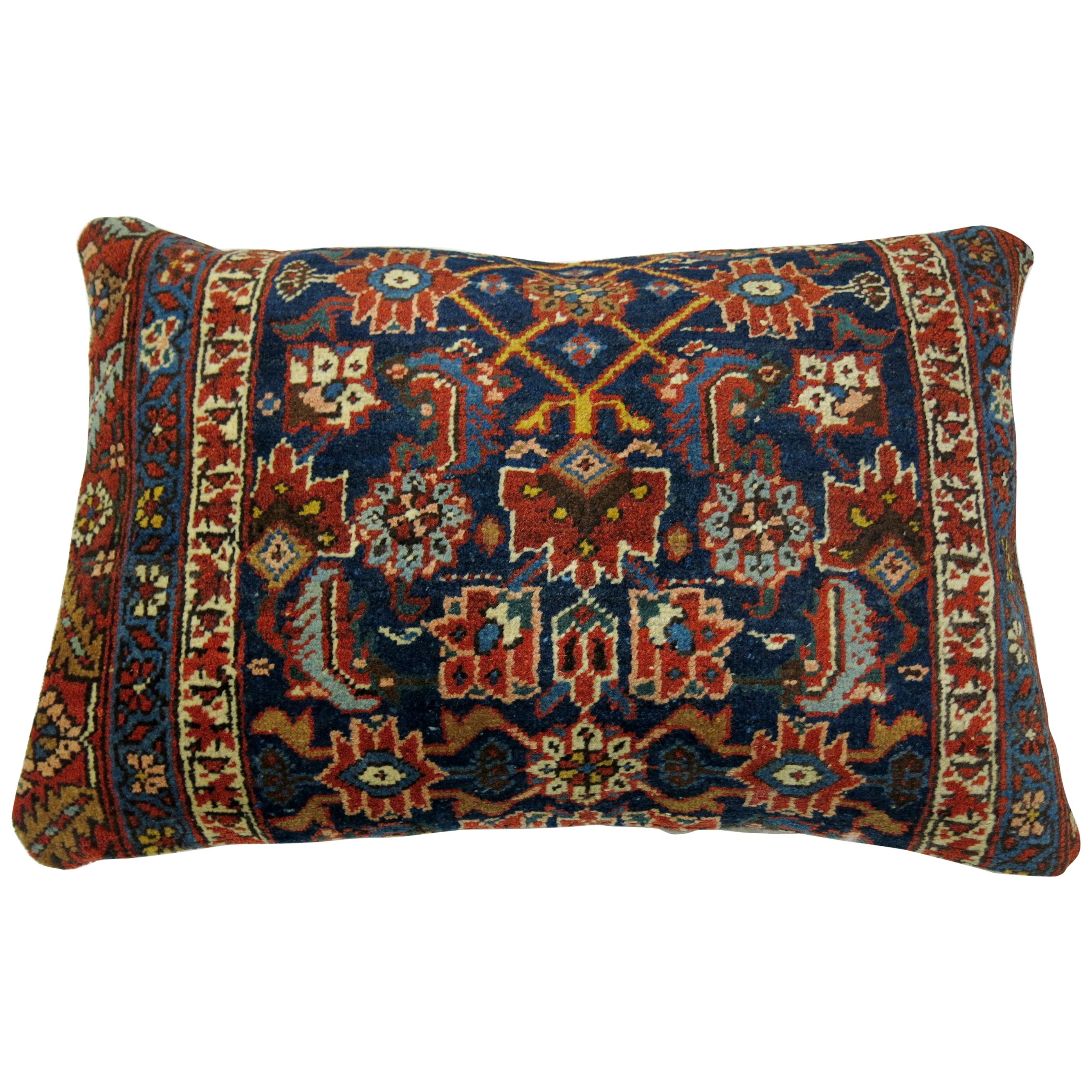 Zabihi Collection Antique Persian Bidjar Floor Pillow For Sale