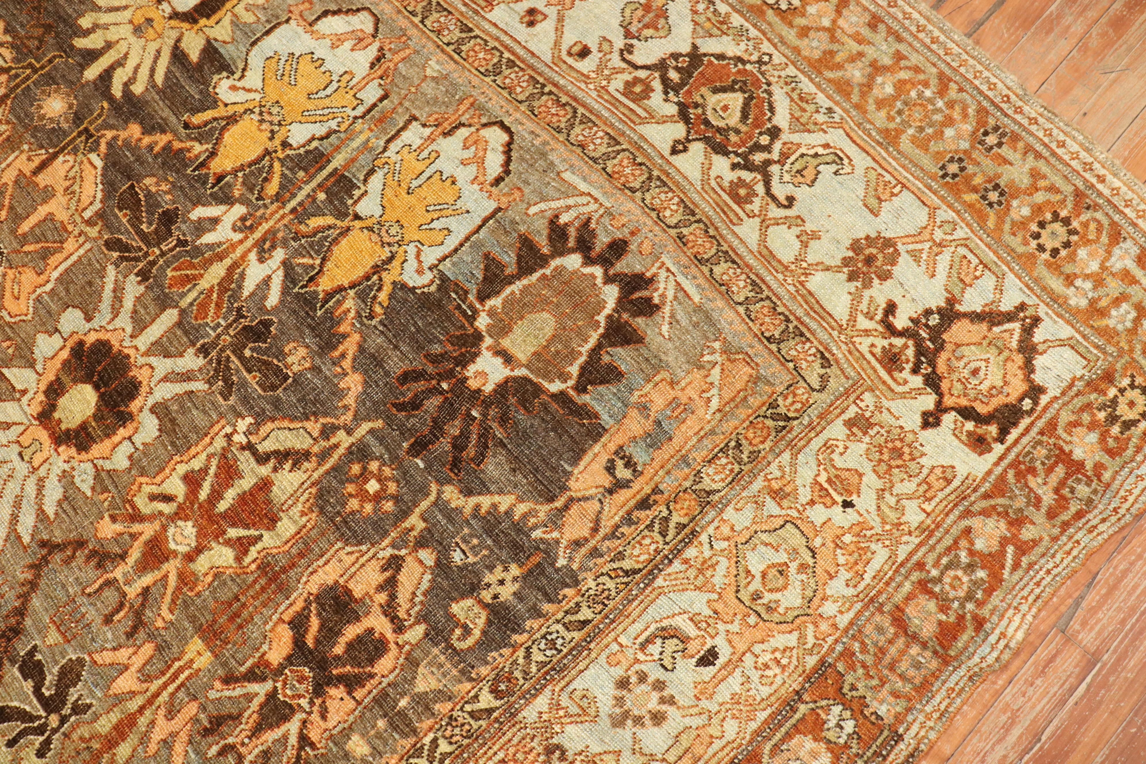 Hand-Knotted Antique Persian Bidjar  For Sale