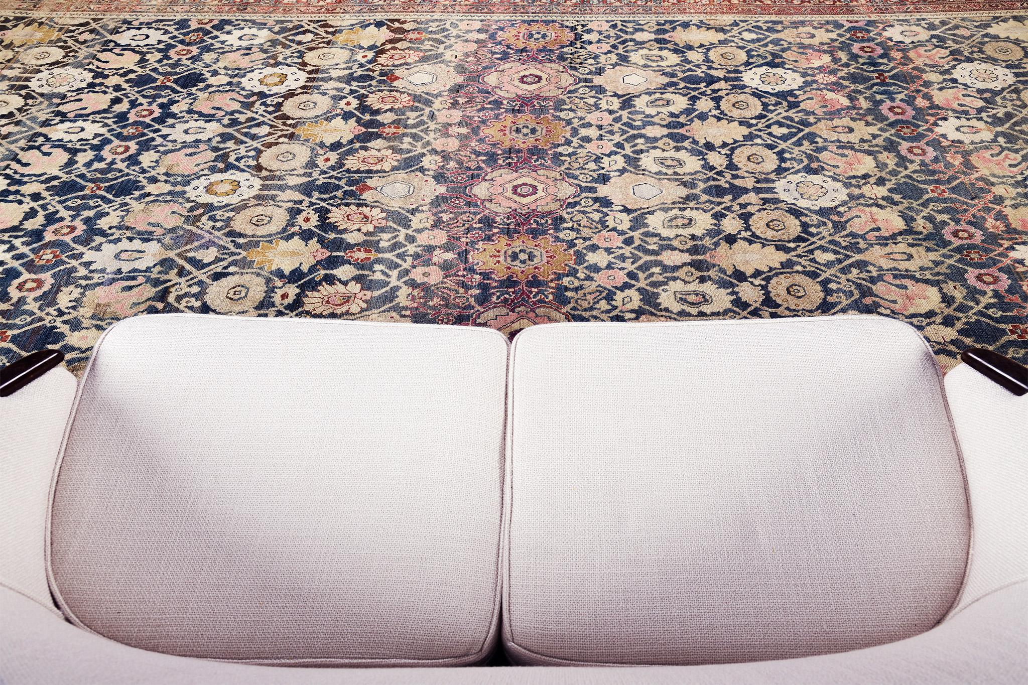 Wool Antique Persian Bidjar For Sale