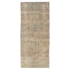 Antique Persian Bidjar Gallery Rug with Medallion and Geometric Design