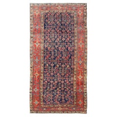 Tapis ancien persan Bidjar Gallery avec champ marine et géométries rouges 6
3 x 12
9