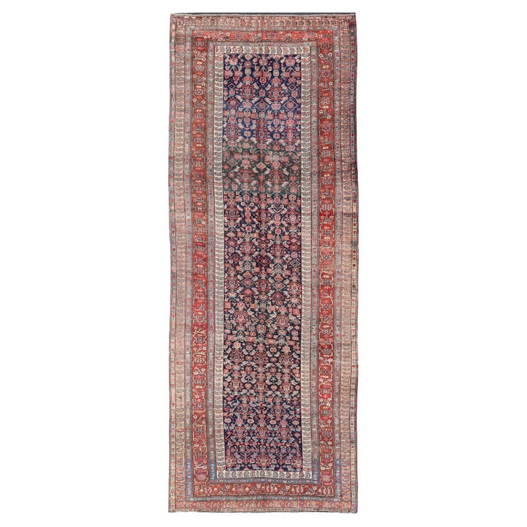 Long Rug Graphics Antique Persian Bidjar Long Gallery Rug with All-Over Sub-Geometric ...