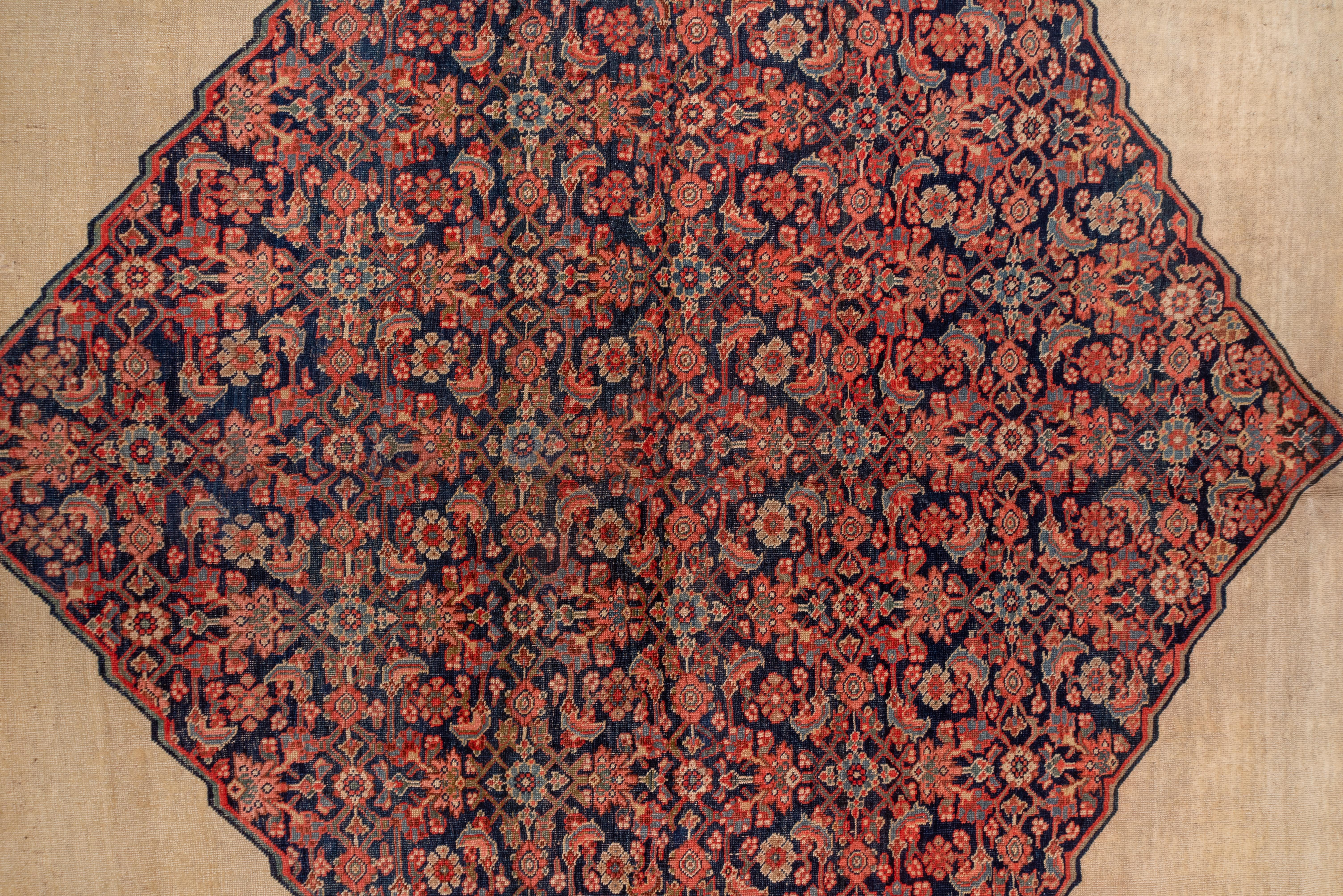 Antique Persian Bidjar Mansion Carpet, Cream Field, circa 1900s In Good Condition For Sale In New York, NY