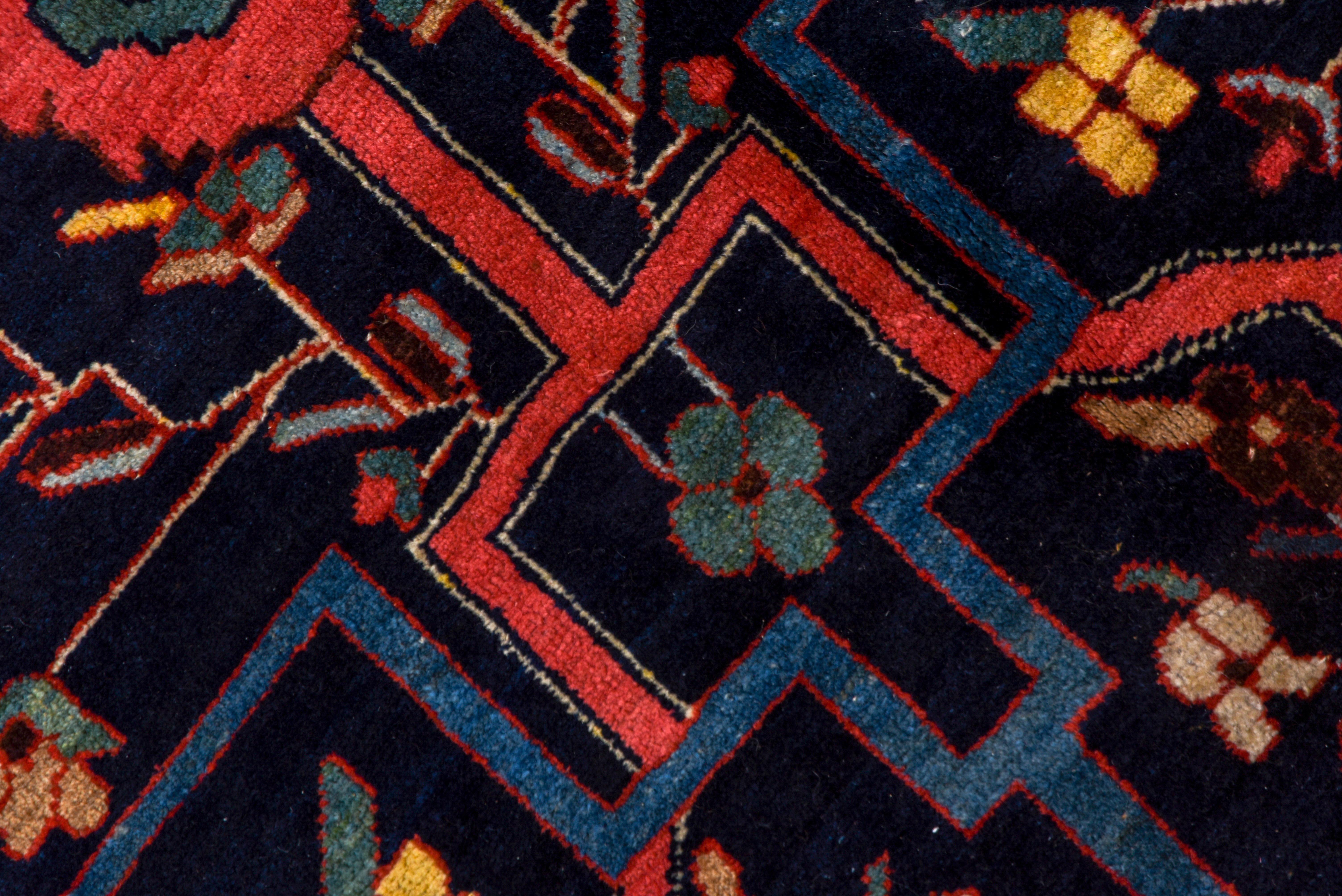 Early 20th Century Antique Persian Bidjar Mansion Carpet, Navy Field, circa 1910s For Sale