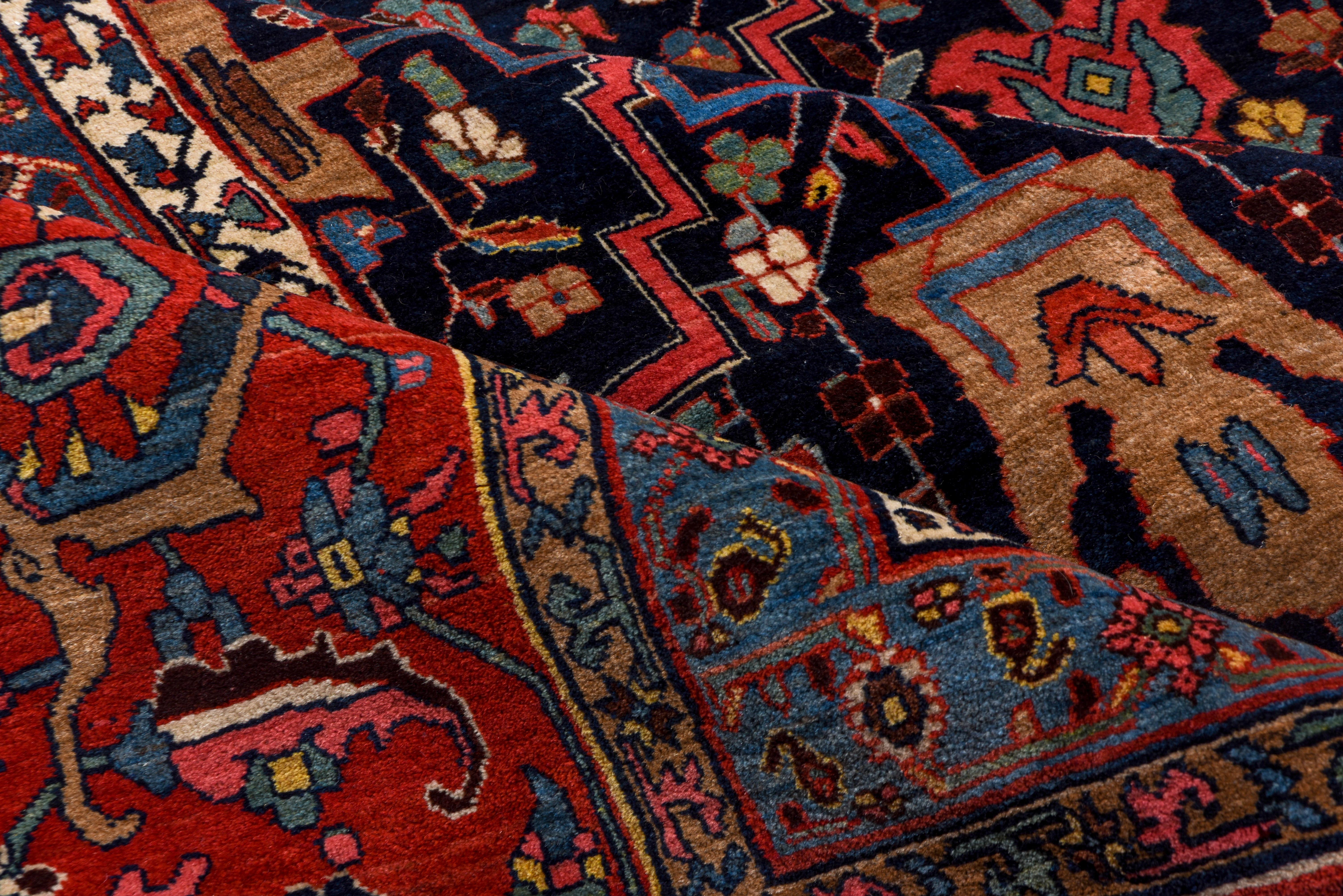 Antique Persian Bidjar Mansion Carpet, Navy Field, circa 1910s For Sale 2