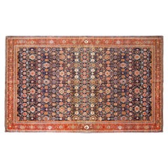 Antique Persian Bidjar Oriental Rug, in Room Size, with Florettes