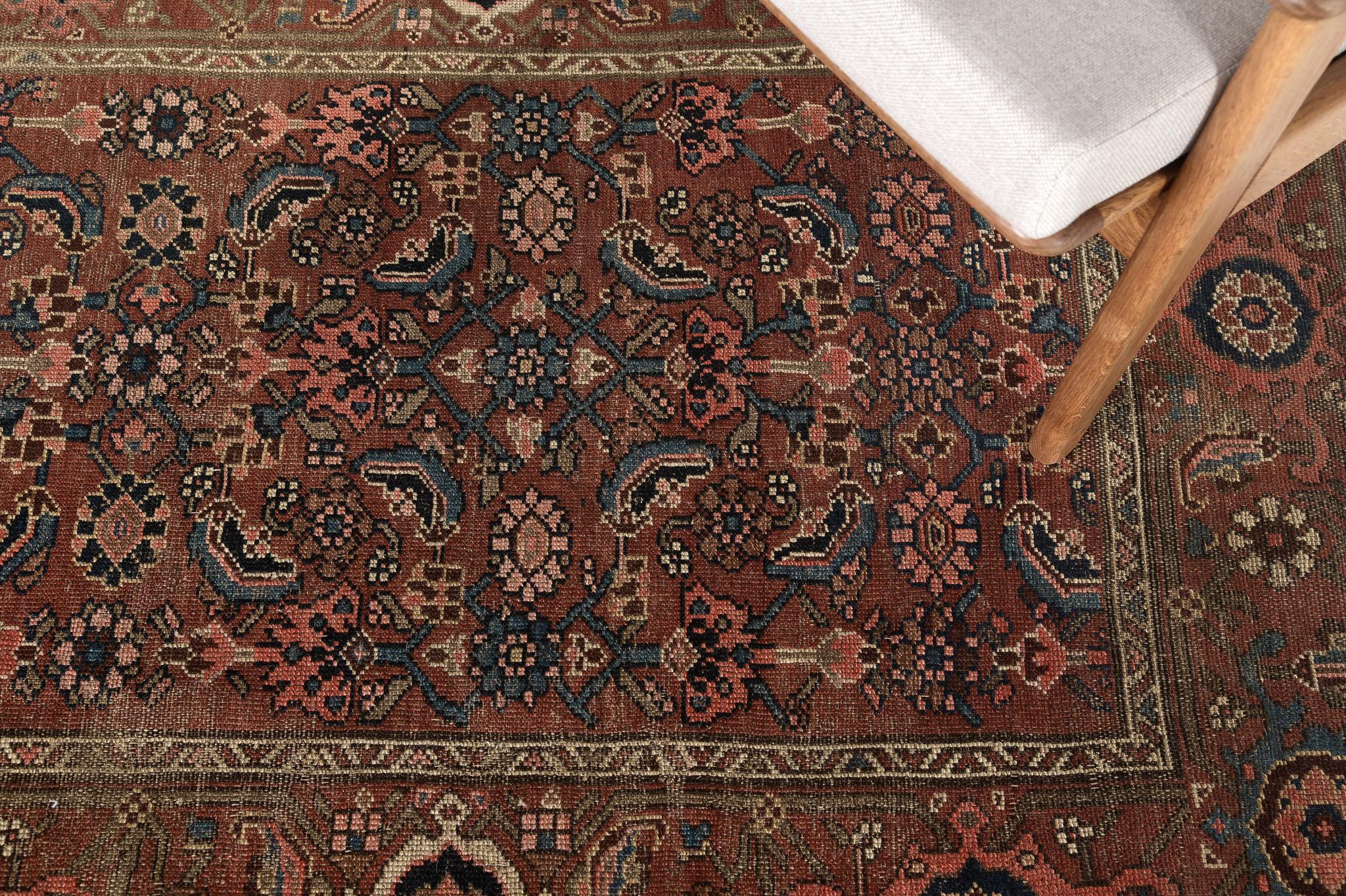 Antiker persischer Bidjar-Teppich 30776 im Zustand „Gut“ im Angebot in WEST HOLLYWOOD, CA