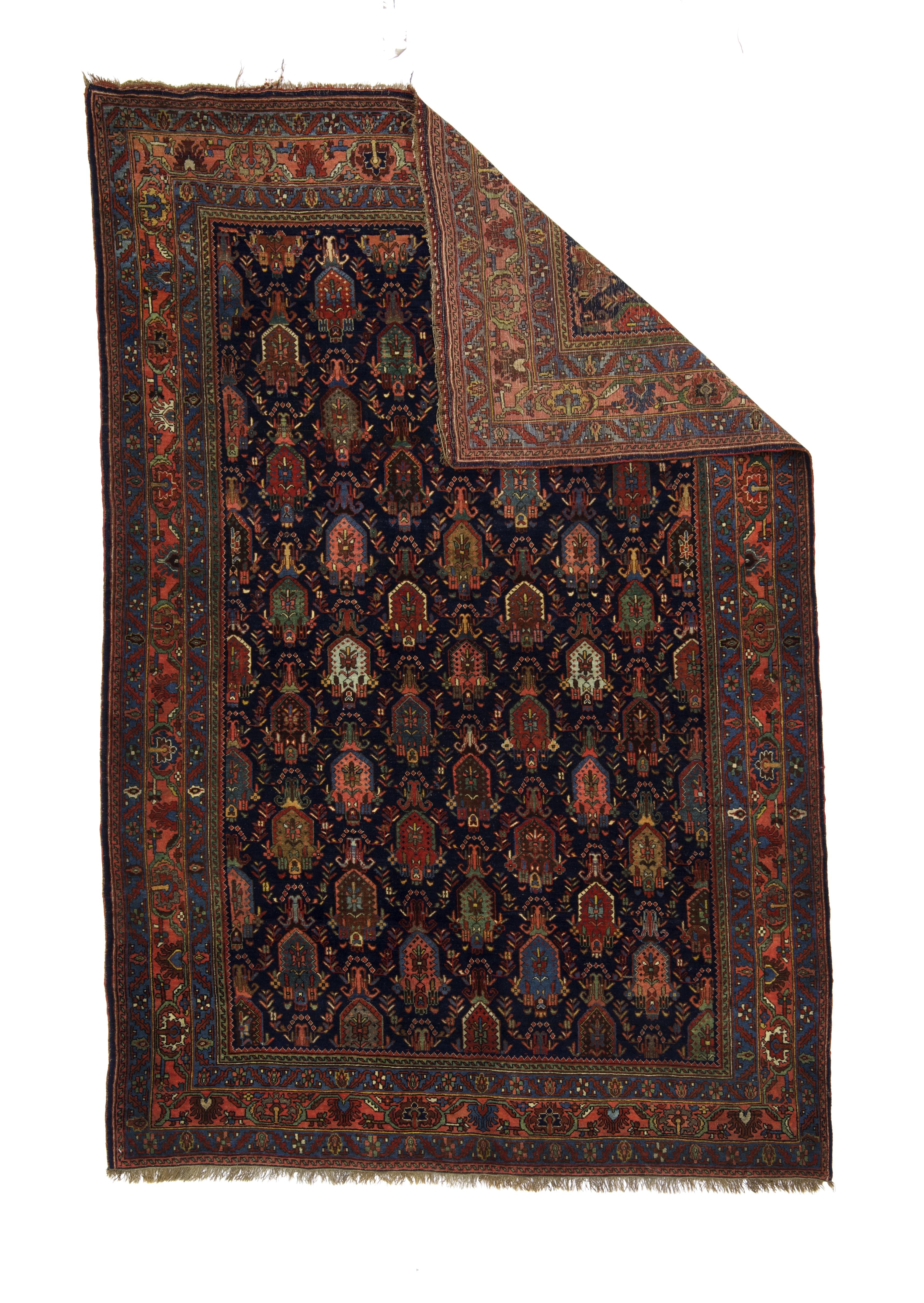 Antiker persischer Bidjar-Teppich 4'10