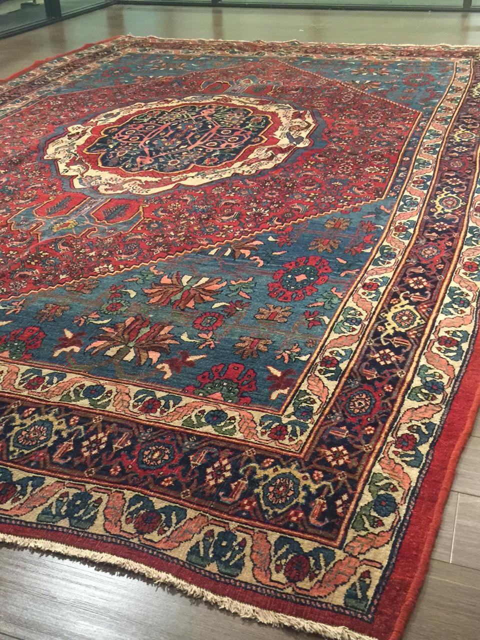 Antiker persischer Bidjar-Teppich, 7'9 x 12'2 (Wolle) im Angebot