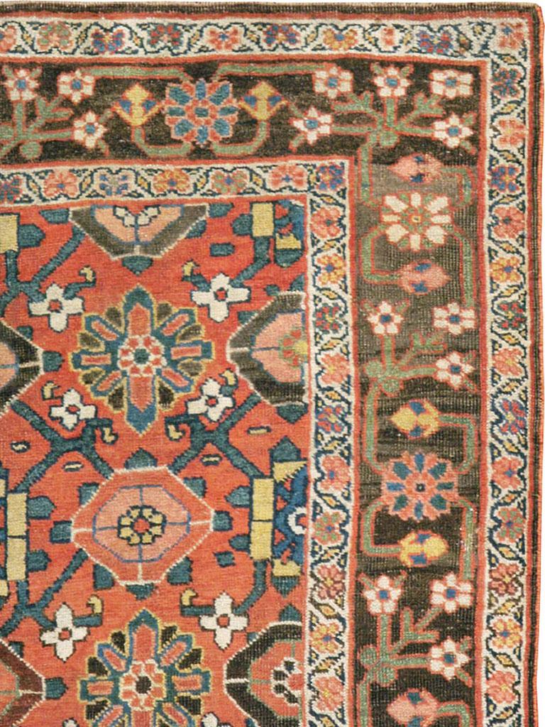 Rustic Antique Persian Bidjar Rug For Sale