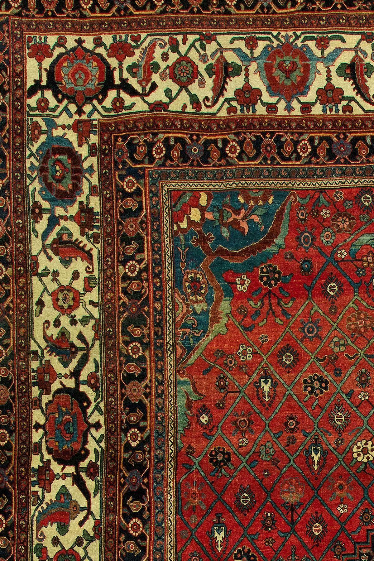 American Classical Antique Persian Bidjar Rug For Sale